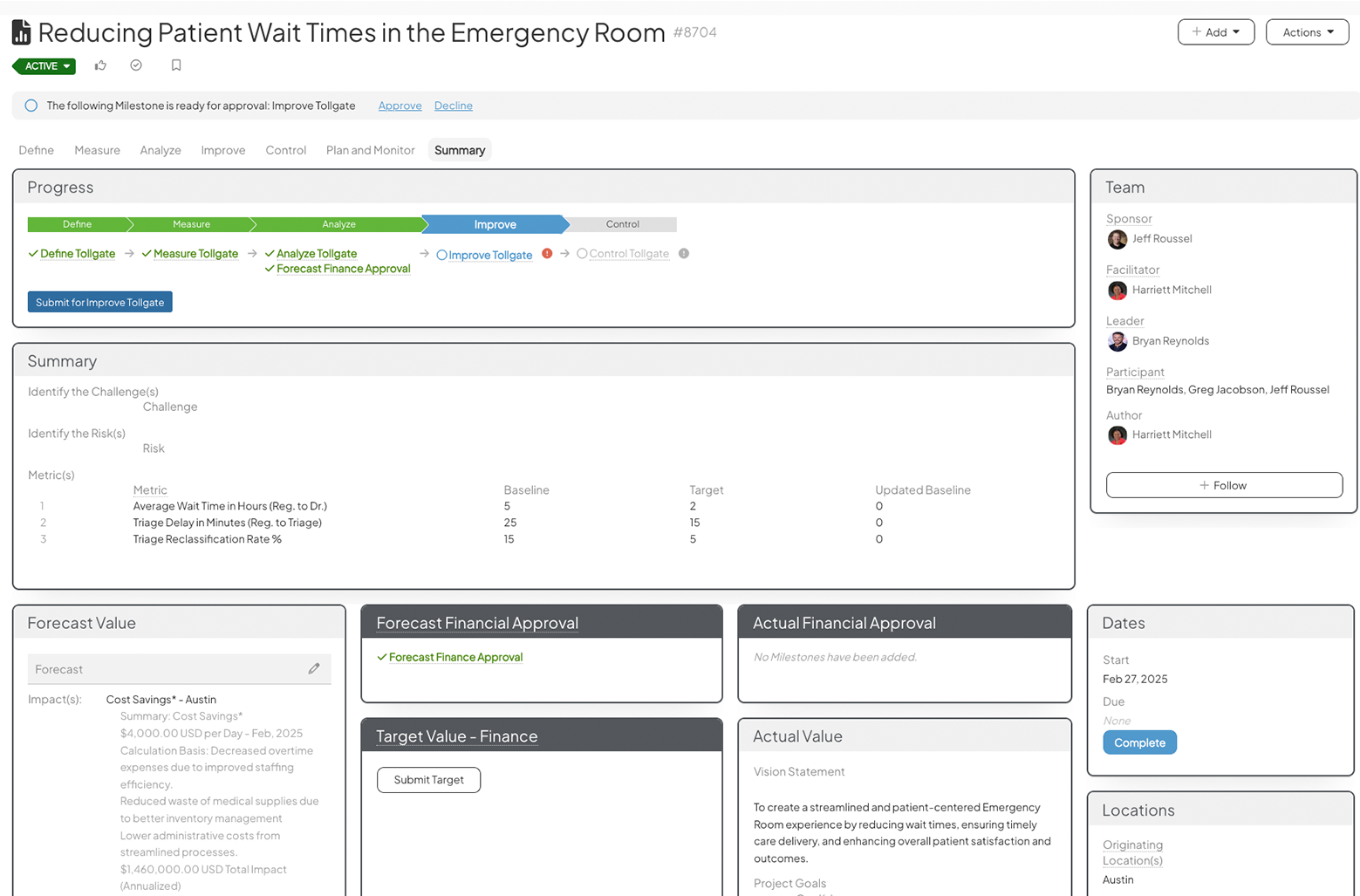 DMAIC Screenshot